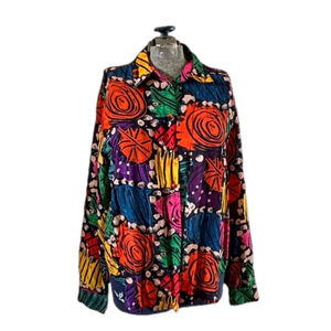 Large Allison Taylor colourful button up blouse